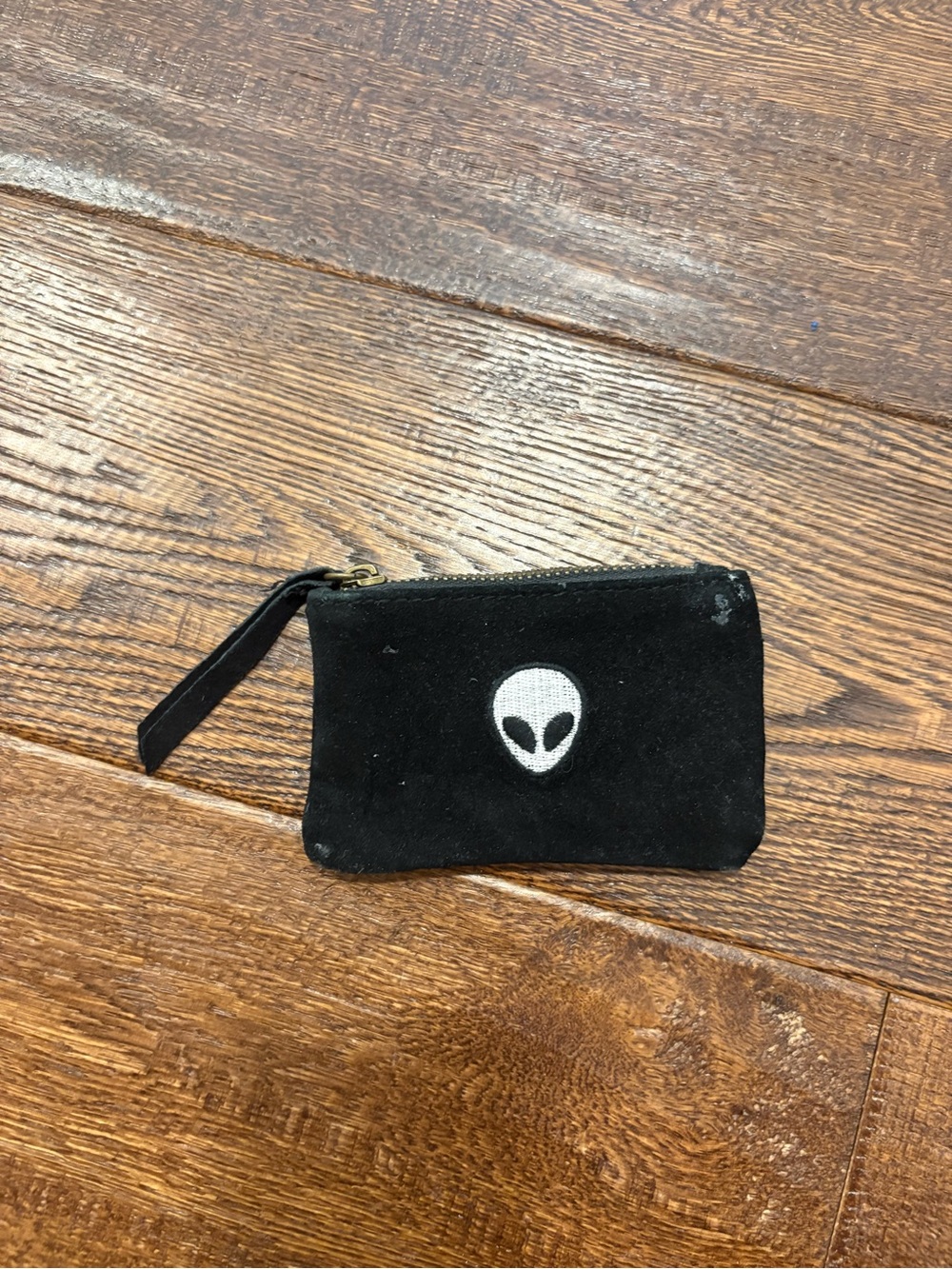 Brandy Melville Black Suede Alien Coin Pouch